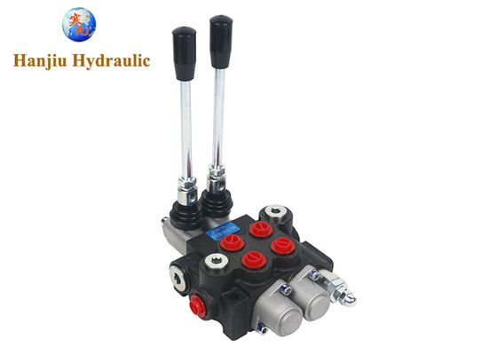 P40 Series Monoblock Control Hydraulic Valve for motor and cylinder, 40 Liter, 2 Spools,  G 3/8